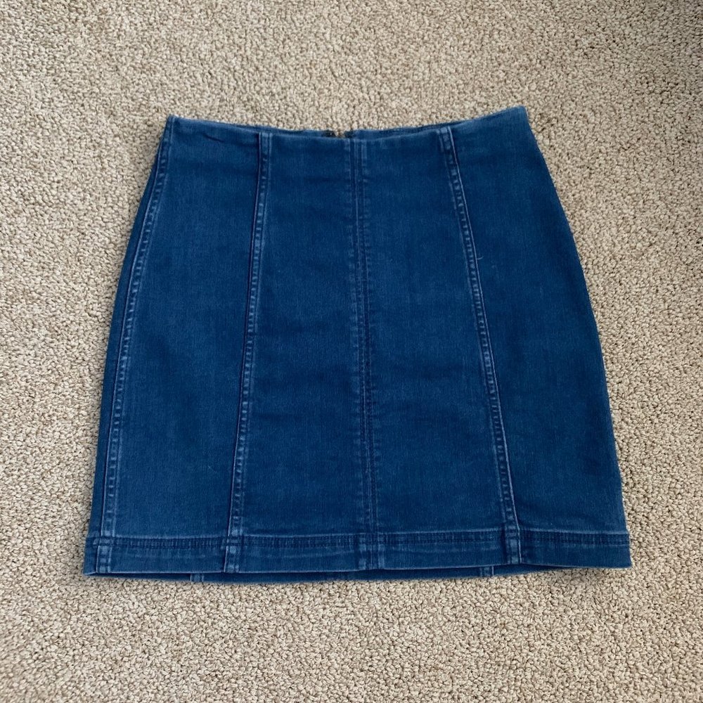 dark denim skirt